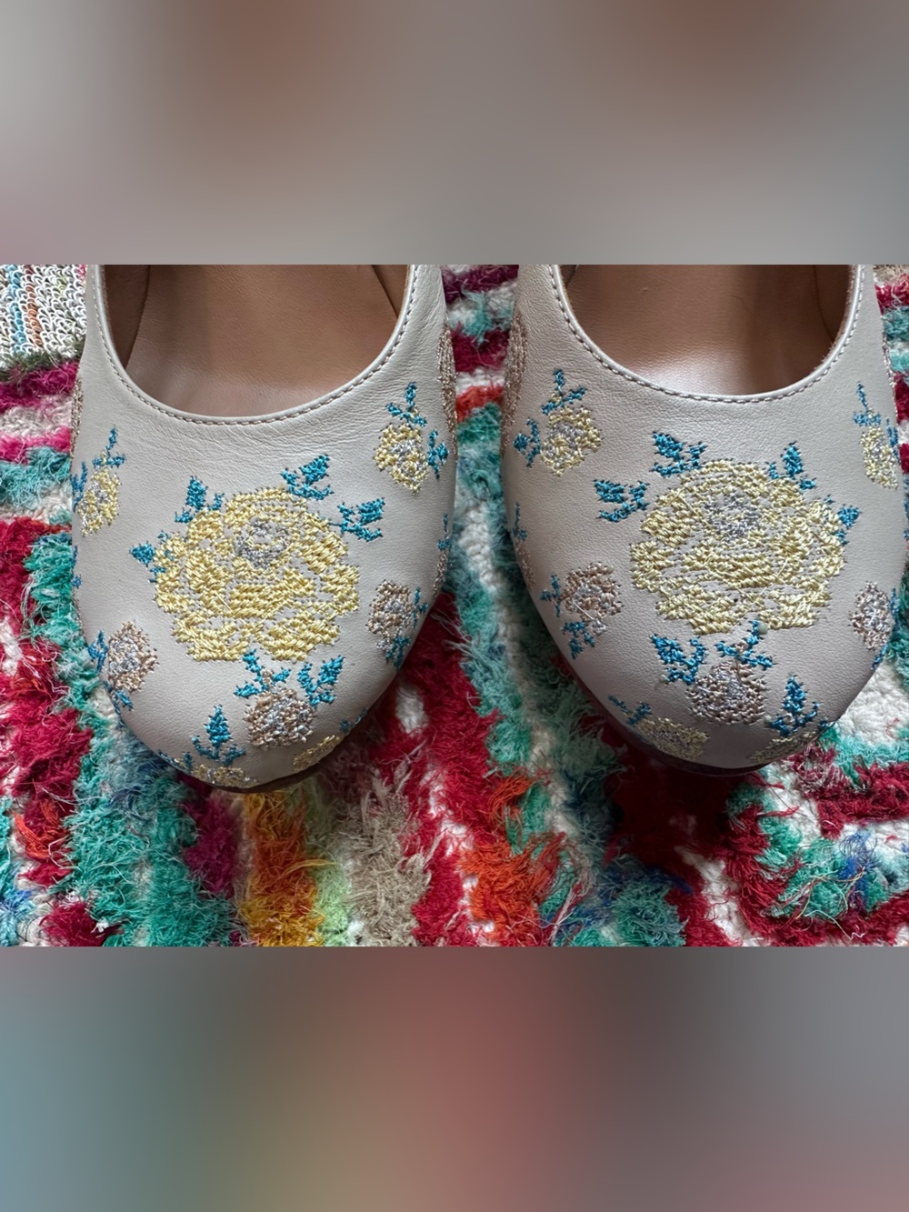 SOLD!! Fluevog NEARLY NEW W BOX Miracles Flora embroidered MJ platform heel-8 - Picture 13 of 16